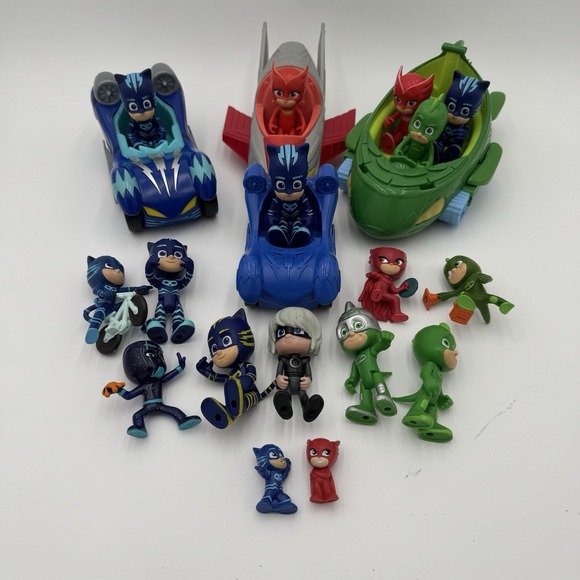 PJ Masks Toy Action Figures Vehicles. Lot Of 21 . Just Play. Eone Disney Hasbro. - Picture 1 of 8
